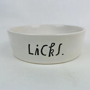 Rae Dunn "Leckt" weiß Keramik Futternapf für Katze kleiner Hund von Magenta - Bild 1 von 7