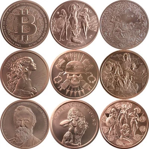 2020 Mini Auflage 1 & 2 Unzen 0,999 reines Kupfer BU Runde/Herausforderung Münze - 11 Designs - Bild 1 von 34