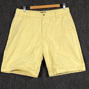 Nautica Mens Size 34 Regular Fit Straight Chino Shorts Yellow Twill High Rise - Picture 1 of 21