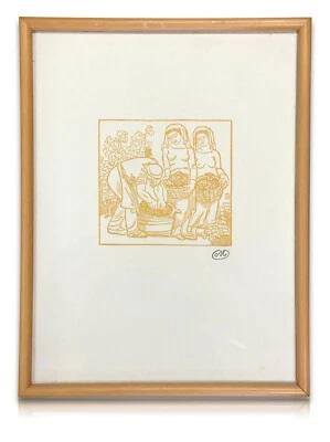 Aristide Maillol - Holzschnitt - 'Die Ernte' - gerahmt hinter Glas - Monogramm - Bild 1 von 4
