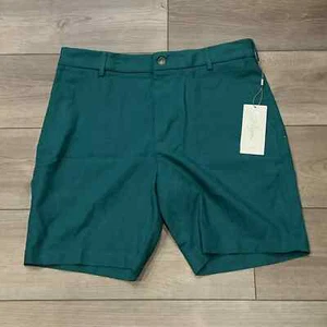 WALTER HAGEN MENS CLUBHOUSE LINEN GOLF SHORTS CLUBHOUSE GREEN NWT $70 - Picture 1 of 3