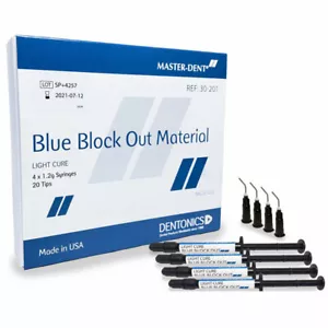 Master-Dent Light-Cure Blue Block-Out Material 4 syringe pk- Whitening Teeth - Picture 1 of 1