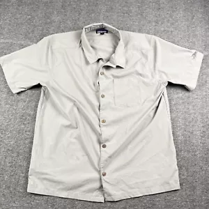 Patagonia Shirt Mens L Gray Stretch Planing Hybrid Button Flying Fish UPF DWR - Picture 1 of 16