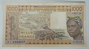 ESTADOS AFRICANOS OCCIDENTALES-TOGO P.807T-3660 1.000 1000 FRANCOS 1987 A - Imagen 1 de 2