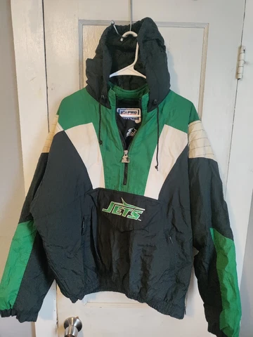 Vintage 90s New York Jets Starter Pull Over Coat Men's Size Large Cover