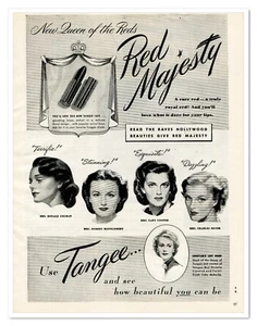 Print Ad Tangee Lipstick Hollywood Beauties Vintage 1946 Advertisement - Picture 1 of 4
