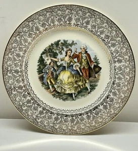 VINTAGE Mid Century IMPERIAL by SALEM CHINA Decorative Plate 23 Karat Gold - Picture 1 of 5