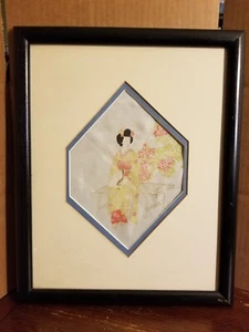 Fazzoletto di seta anni 40 disegnato e colorato a mano dal Giappone 12,5 x 15,5 - Foto 1 di 4