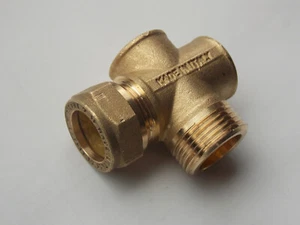 Solar Kreuz Stück Cu 18 x 3/4" AG x 2 mal 1/2" IG - Picture 1 of 2