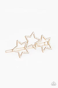 Paparazzi ~ Thank My Lucky Stars GOLD Hair Clip *4th of July*~ *NEW RELEASE* - Picture 1 of 2