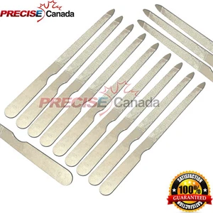 12 Pcs Triple Cut Stainless Steel 5" Nail File Finger Toe Fingernail Shape Metal - Foto 1 di 3