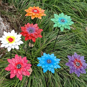 1-4PCS Palo Fiore Metallo Giardino Prato Fiori Giardino Arte Decorazioni Esterno  - Foto 1 di 17