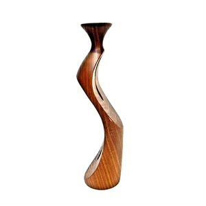 Vintage Walnut Wood Incense Burner Holder Handmade 11.5" Art Deco Style - Picture 1 of 10