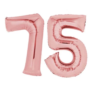 Folienballon 80 cm Rosegold 75 Zahlenballon Luftballon Geburtstag Helium Zahl - Imagen 1 de 2