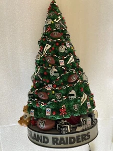 Danbury Mint Oakland Raiders NFL Lighted Football Christmas Tree 12.5” Tall - Picture 1 of 17
