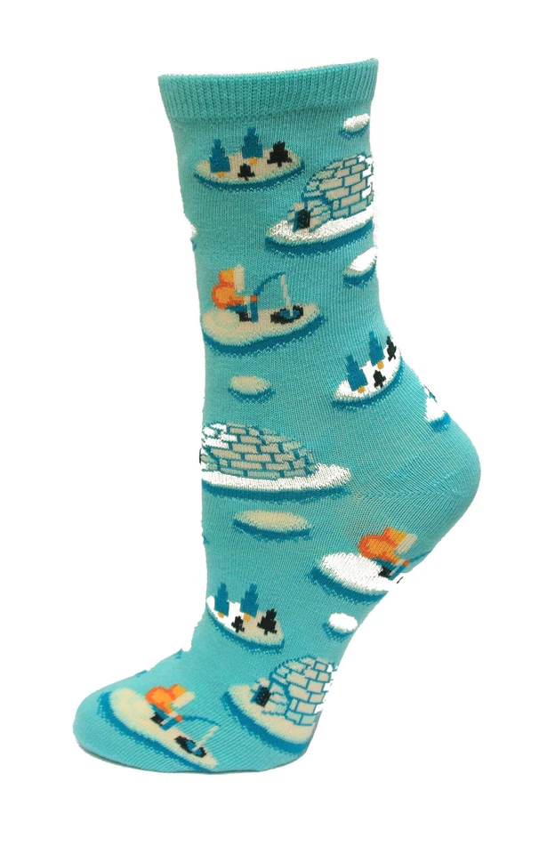 Hotsox Kids Crew Socks Igloos 1 Pair, Mint, Large/Xlarge - Image 1 of 1
