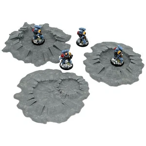 3x Large Wargaming WW2 World War Battle Craters Explosion Scatter Terrain Scene - Picture 1 of 5
