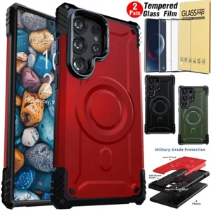 For Samsung S25/Ultra/S25 Plus Stand Lens Magnetic Case Cover /Screen Protector - Picture 1 of 41