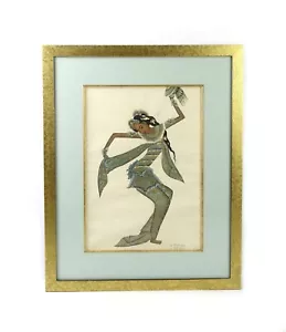 Quadro vintage ballerini balinesi indonesiani Bali firmato Wayang Regug - Foto 1 di 6