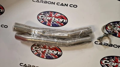 Cagiva Raptor UK Made T304 Pair of Stainless Exhaust Link Pipes & Clamps — 第 1/4 张图片