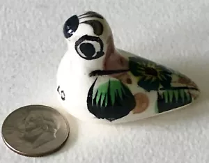 Vintage Tonala mini PICCOLO uccellino ceramica messicano dipinto a mano statuina ceramica - Foto 1 di 4