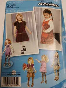 Dress Shrug Bolero Girls 4 5 6 7 8 Simplicity Sewing 2574 Pattern Project Runway - Picture 1 of 5