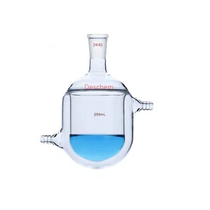 24/40 Jacketed Glass Flask Single Neck Reactor Reaction Vessel Jacket Bottle - Picture 1 of 6