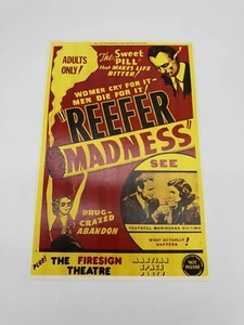 Mini poster vintage originale Reefer Madness R1972 Stati Uniti come nuovo JB01 - Foto 1 di 7
