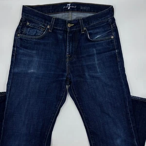 7 For All Mankind Mens Austyn Jeans Size 29 Blue Denim Dark Wash Straight Leg - Picture 1 of 10