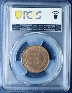 1921 HALFPENNY MS64BN CHOICE UNC PCGS CLEAN FIELDS FLECKS OF RED (B) - Bild 1 von 2
