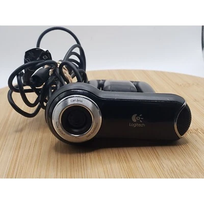 Logitech Webcam Pro 9000 Black USB 2MP Autofocus Carl Zeiss Tessar 2.0/ 3.7 Lens - Image 1 of 4