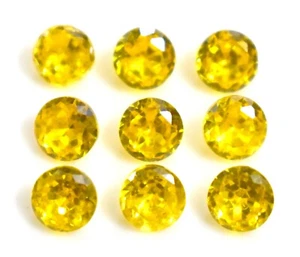 AAA++ Zirconi Cubici Colore Giallo Zirconi 6mm Tondo Sfaccettato Pietre Preziose Sciolte 11,80 Crt - Foto 1 di 5