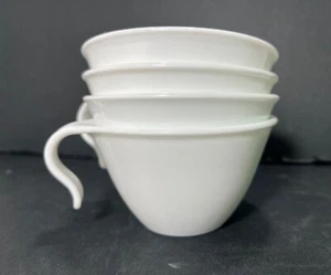 Lot of 4 Vintage Corelle Winter Frost White Hook Handle Cups USA - Free Ship - Picture 1 of 5