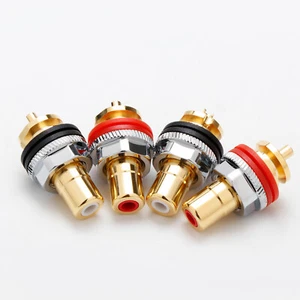 RCA Buchse Stecker mit vergoldetem Leiter Messing Audio Buchse Hifi Neu - Bild 1 von 14