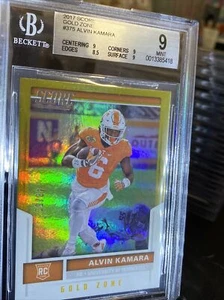 ALVIN KAMARA 2017 Score Gold Zone Refractor SP RC/50 #375 BGS 9 🔥Saints RB1 - Picture 1 of 7