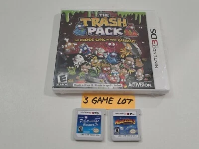 Nintendo 3DS Game Lot The Trash Pack, Madagascar 3, Pilot Wings Resort Preowned - Image 1 of 4