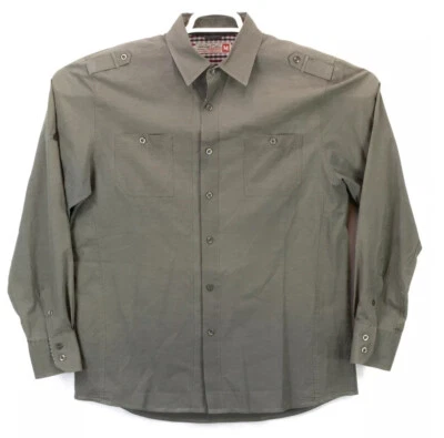 Sovereign Code Mens Button Up LS Collared Shirt Medium Solid Gray - Image 1 of 4