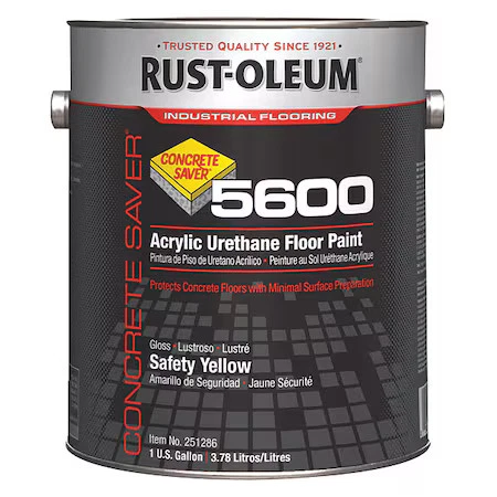 Rust-Oleum 251286 1 Gal Floor Paint, Gloss Finish, Safety Yellow, Acrylic Base - Image 1 of 1