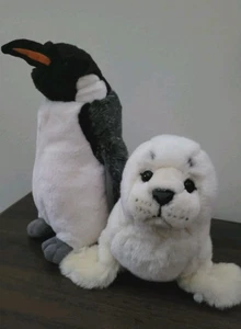 Ganz Webkinz Lot of 2 Signature Arctic Animals Harp Seal Penguin Plush No Codes - Picture 1 of 12