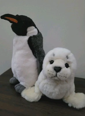 Ganz Webkinz Lot of 2 Signature Arctic Animals Harp Seal Penguin Plush No Codes - Image 1 of 4