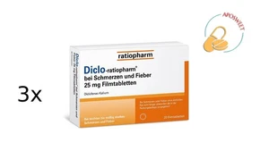 DICLO-RATIOPHARM bei Schmerzen u.Fieber 25 mg FTA 3x20St PZN: 14170042 - Bild 1 von 6