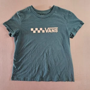 T-shirt Vans a quadri donna M verde skater grudge retrò Y2K camicia manica corta - Foto 1 di 8