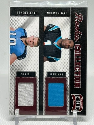 2011 Panini Threads Rookie Collection Cam Newton Jake Locker Dual Patch /299 - Image 1 of 2
