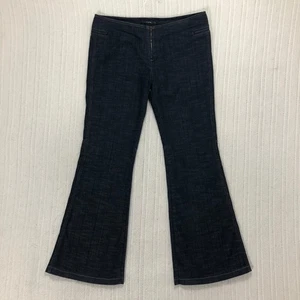 View Flared Leg Zipper Front Jeans Dark Wash Women's Size 12 - Picture 1 of 8