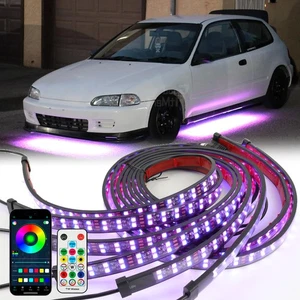 Double Row RGB LED Underglow Light Strip APP Remote Music For Honda Accord Civc - Picture 1 of 17