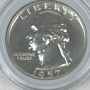 1957 Proof BU Washington Quarter 90% Silver Coin Mirrored Uncirculated - Picture 1 of 8