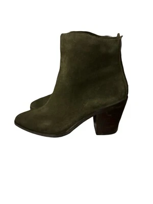 Talbots Women’s Ankle Boots 9M Greenish Gray Leather Square Toe Block Heel EUC - Image 1 of 4