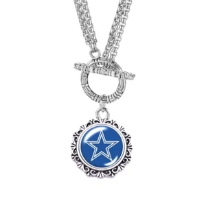 New Football Charm Toggle Necklace Stainless Steel - Picture 1 of 2