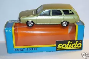 Original Rare Solido Renault 12 Break Light Green Metal 1975 Ref 22 IN Box - Bild 1 von 7