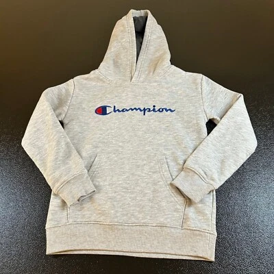 Champion Sudadera con Capucha Pullover Gris Logo Informal Ropa Activa Juvenil Pequeña Foto 1 de 4
